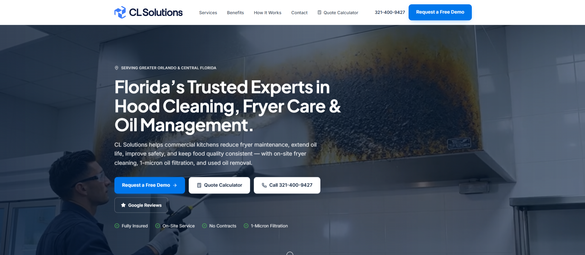 CL Solutions website designed by Global Advanta